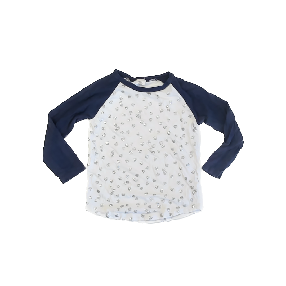 Crewcuts Girls White | Silver hearts Long Sleeve T-Shirt Size: 6-7 Years White | Silver hearts