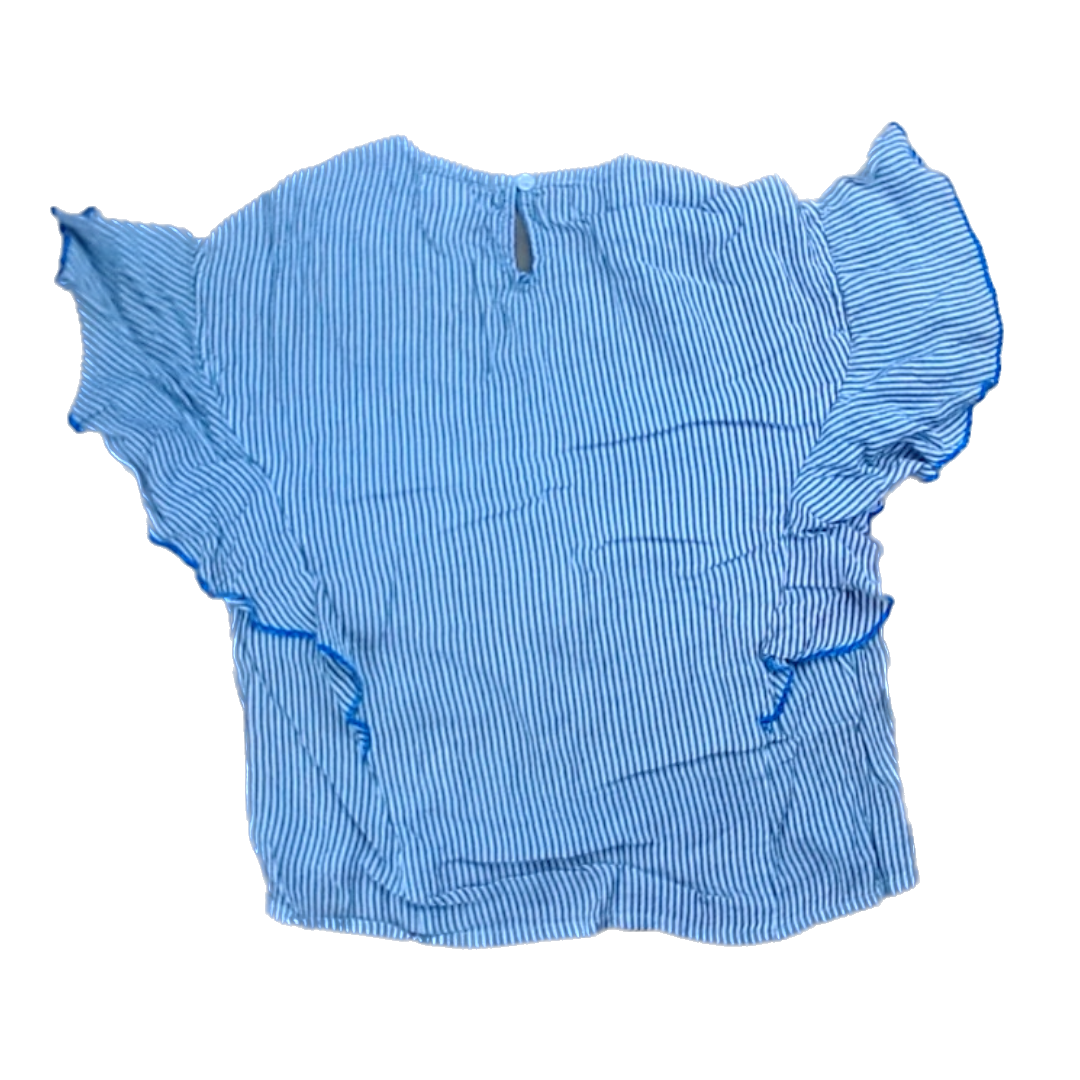 Rockets Of Awesome Girls White | Silver Stripes Short Sleeve Shirt Size: 6-10 Years White | Silver Stripes