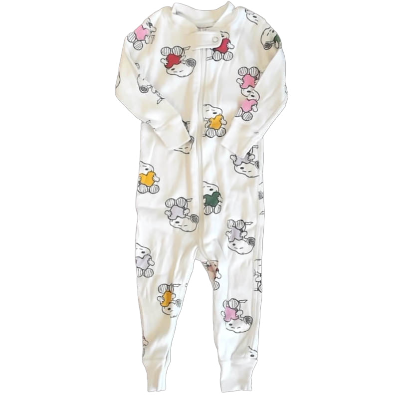 Hanna Andersson Unisex White Snoopy 1-piece Non-footed Pajamas Size: 12-18 Months White Snoopy