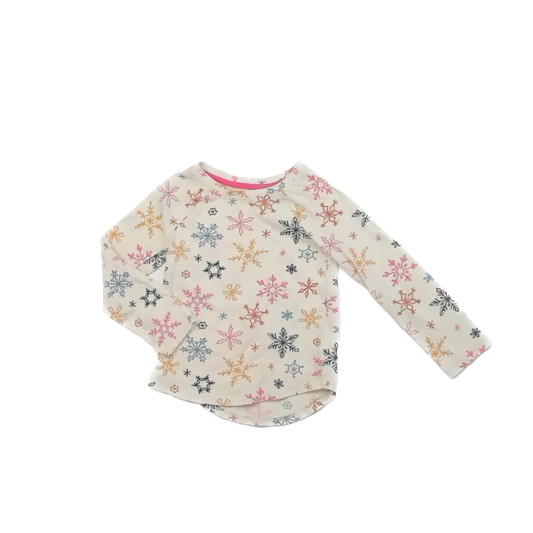 Cat & Jack Girls White | Snowflake Long Sleeve Shirt Size: 4T White | Snowflake