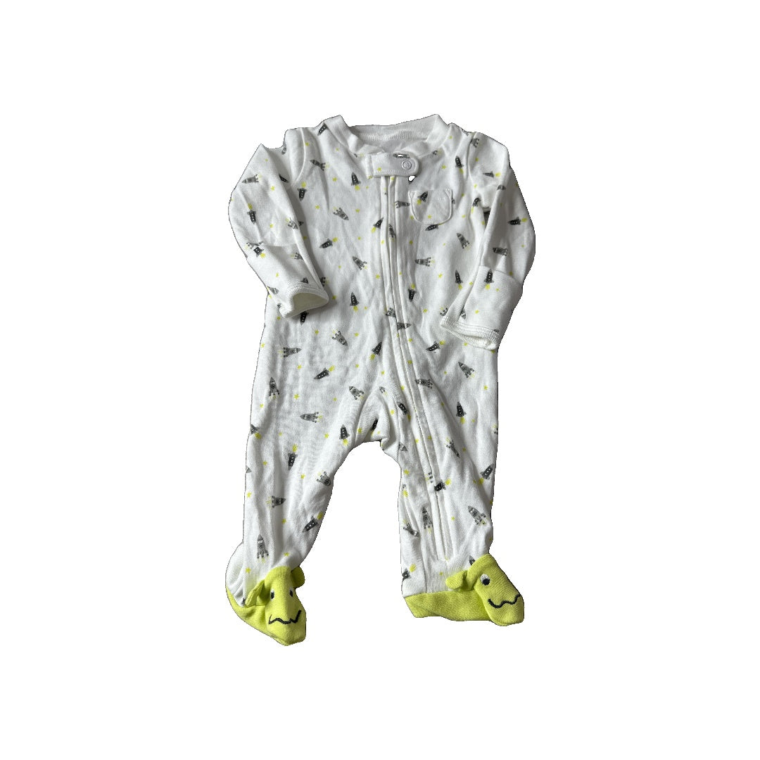 Carters Unisex White | Space Pajamas Size: Newborn White | Space