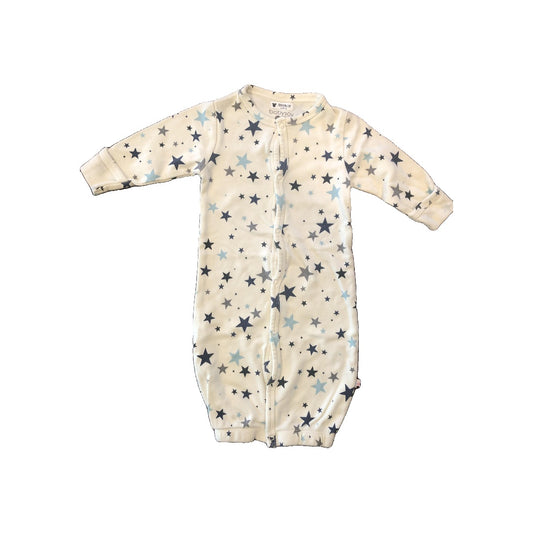 Babysoy Boys White | Stars | Navy Blue Sleepsack Size: 0-3 months White | Stars | Navy Blue