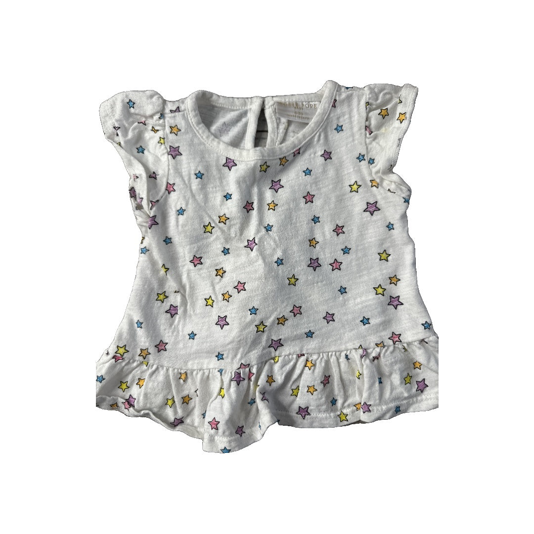 Unisex White | Stars T-Shirt Size: 6-9 months White | Stars