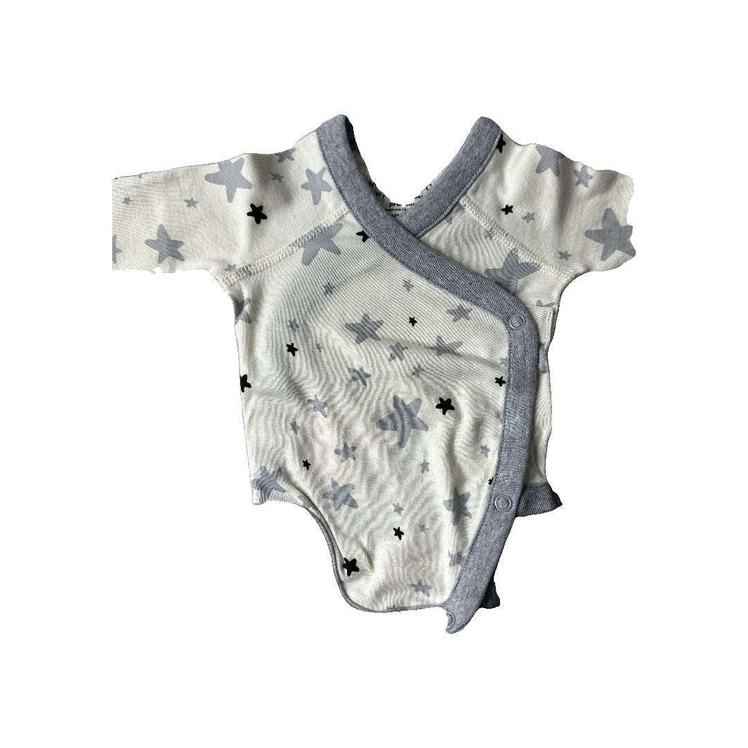 Moon and back Unisex White | Stars Onesie Size: Preemie White | Stars