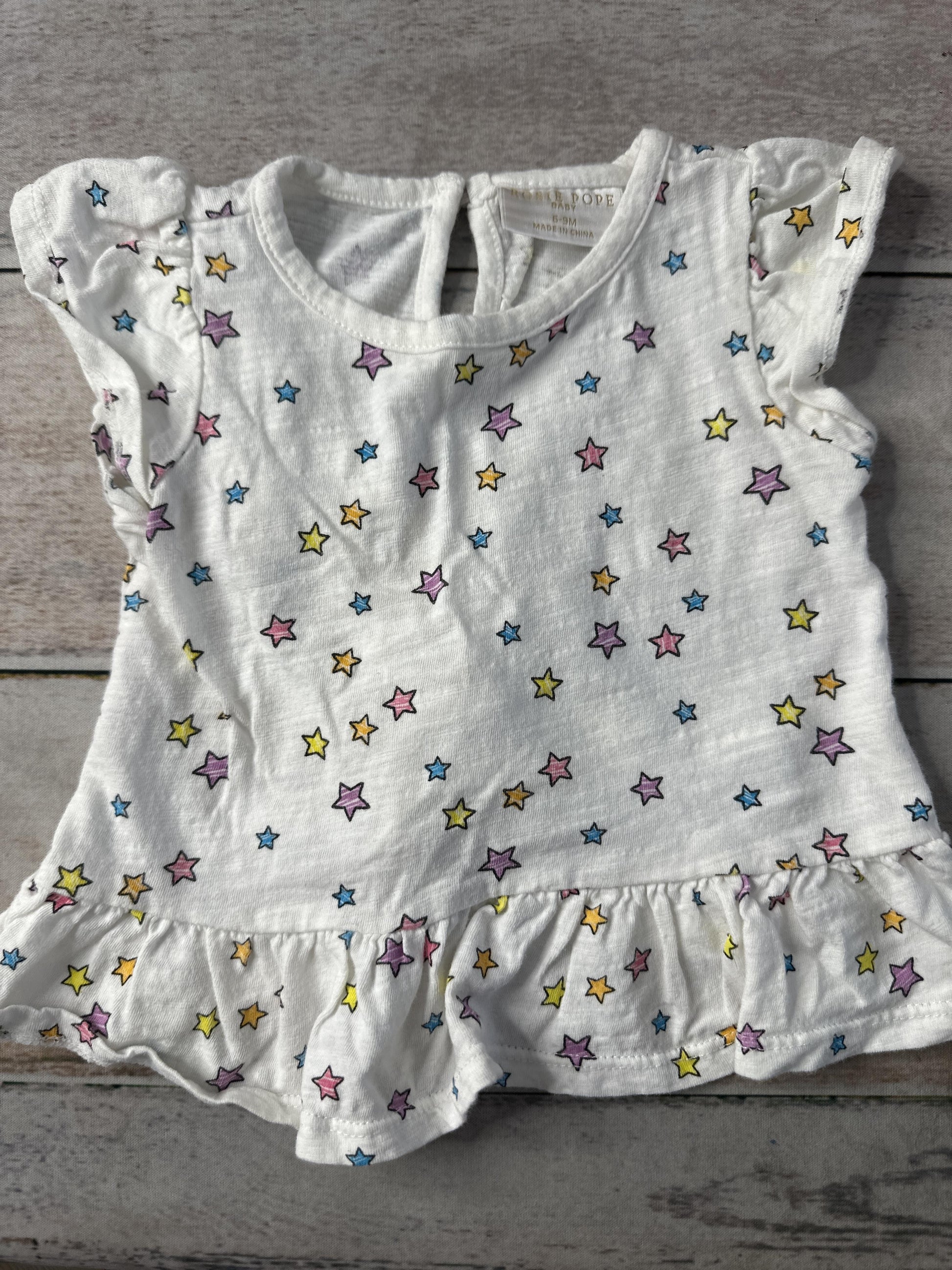 Unisex White | Stars T-Shirt Size: 6-9 months White | Stars