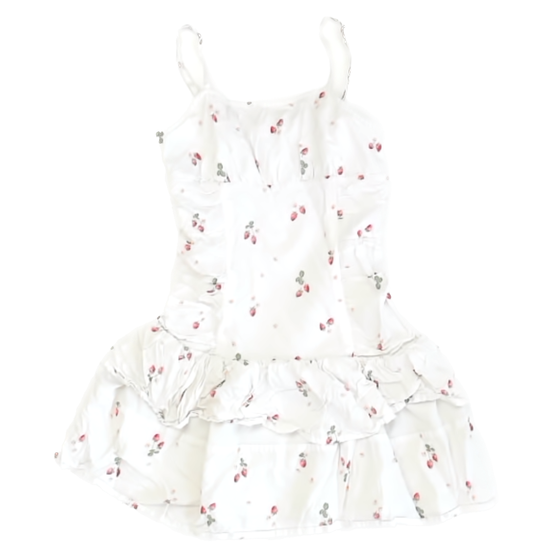 Art Class Girls White | Strawberry Dress Size: M (8) White | Strawberry