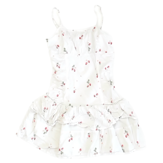 Art Class Girls White | Strawberry Dress Size: M (8) White | Strawberry