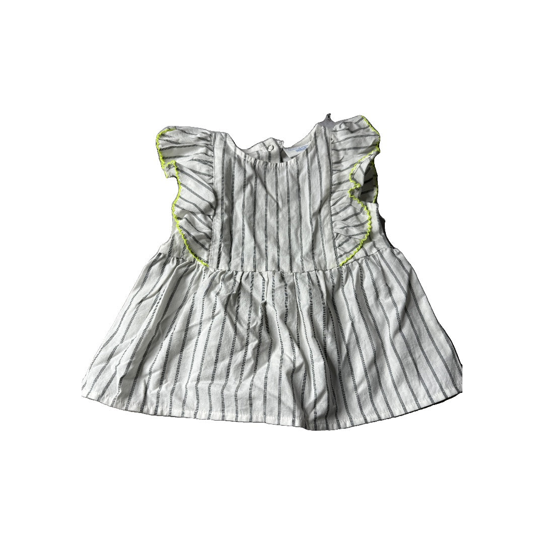 Rockets of Awesome Girls White | Stripe | Aqua Shirt Size: 12-18 months White | Stripe | Aqua