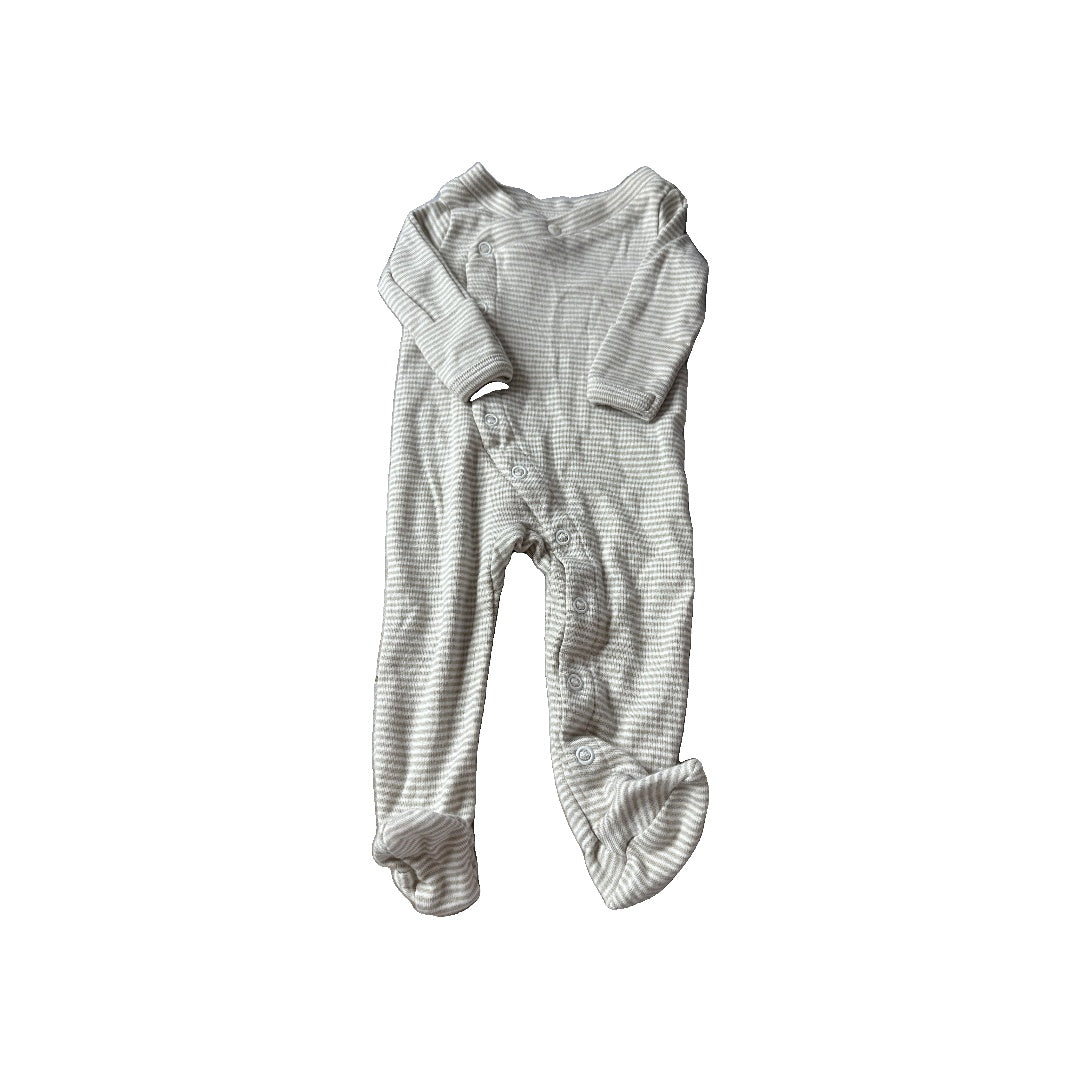 Burt's Bees Unisex White | Stripe | Brown Pajamas Size: Preemie White | Stripe | Brown