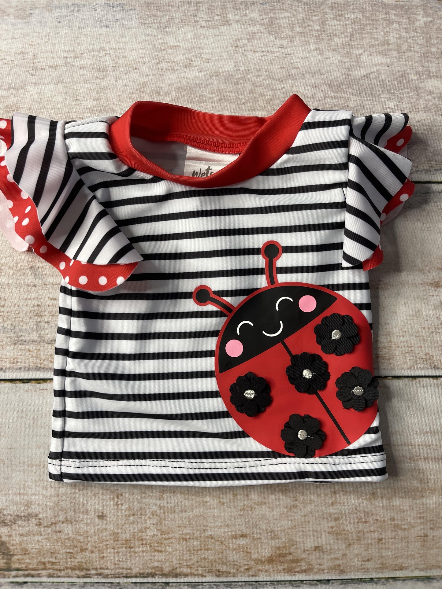 Wetsuit co Girls White | Stripe | Red Swimwear Size: 0-3 months White | Stripe | Red