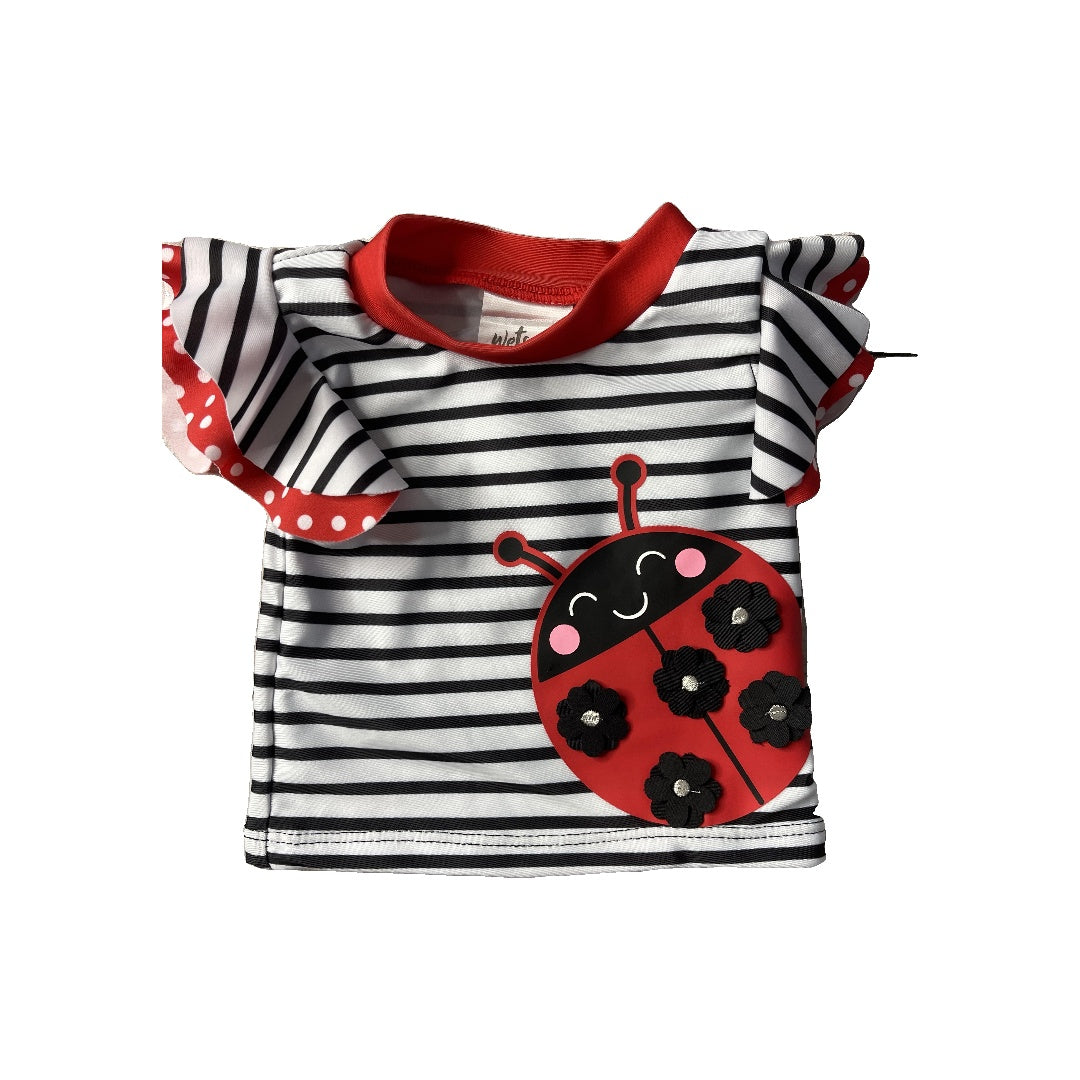 Wetsuit co Girls White | Stripe | Red Swimwear Size: 0-3 months White | Stripe | Red