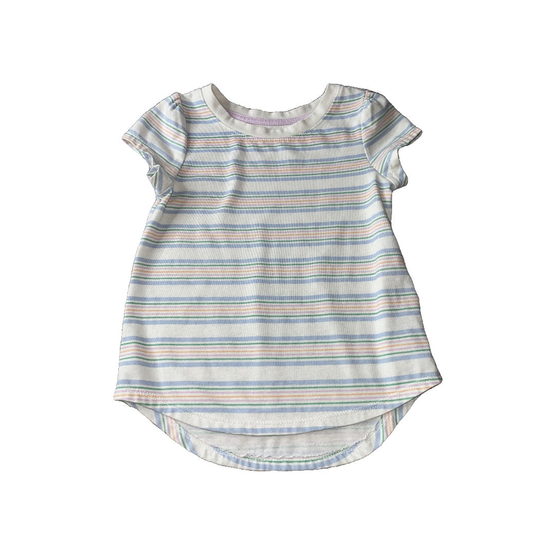 Cat & Jack Girls White | Stripe T-Shirt Size: 3T White | Stripe