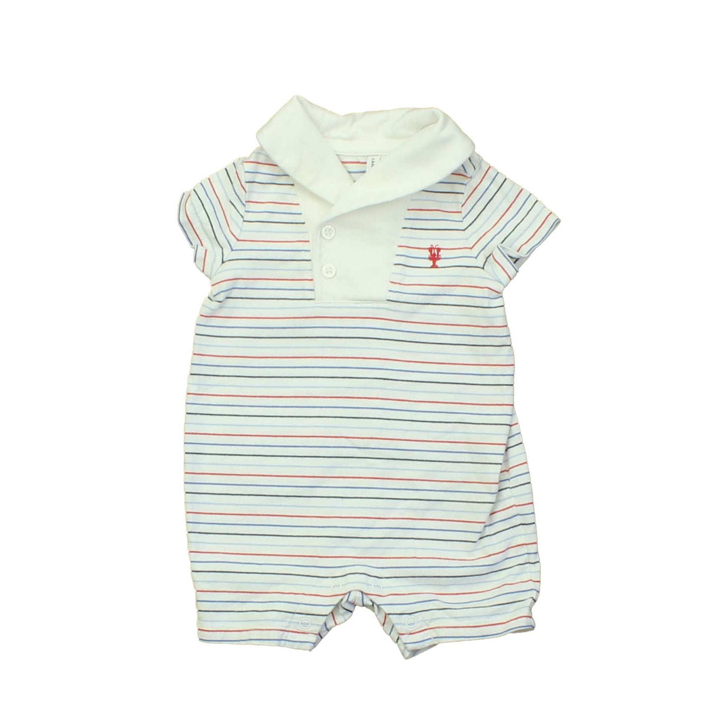 Janie and Jack Boys White | Stripes Romper Size: 0-3 Months White | Stripes