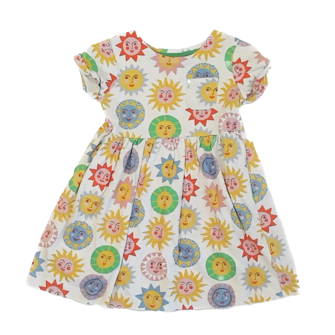 Mini Boden Girls White | Suns Dress Size: 6-7 Years White | Suns
