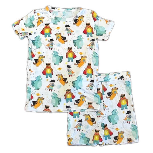 Little Snuggies Boys White Superheroes 2-piece Pajamas Size: 18-24 Months White Superheroes