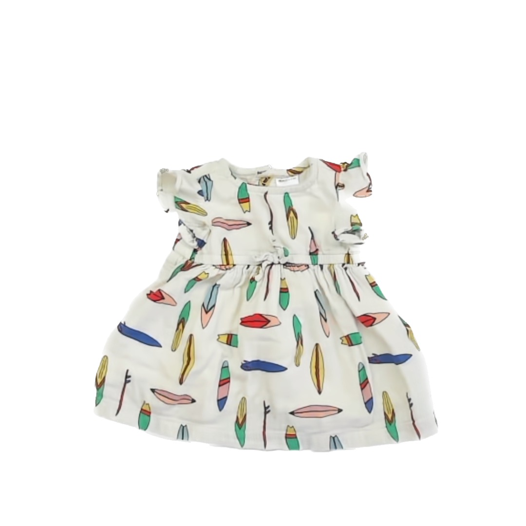 Hanna Andersson Girls White | Surfboards Dress Size: 6-12 Months White | Surfboards
