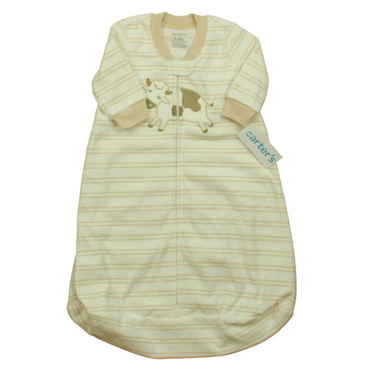 Carter's Boys White | Tan Cow Sleepsack Size: 0-3 Months White | Tan Cow