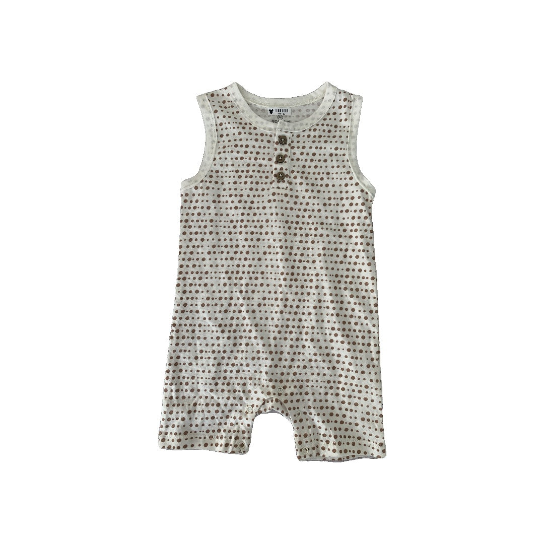 Honest co Girls White | Tan | polka dot Romper Size: 12M White | Tan | polka dot