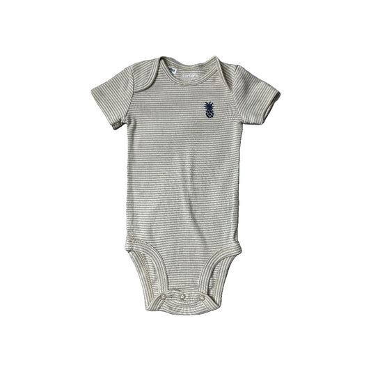 Carters Unisex White | Tan Onesie Size: 6 months White | Tan