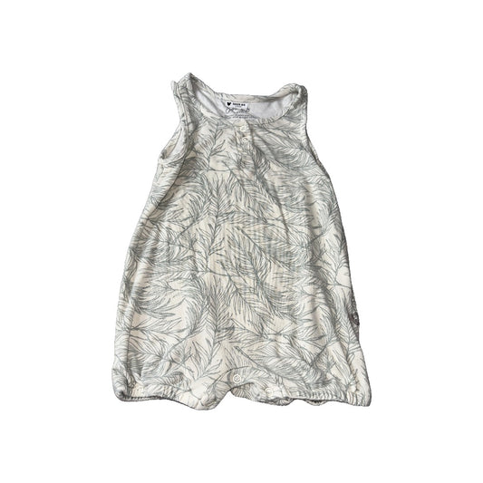 Goumi Unisex White | Teal | Leaves Romper Size: 18-24 months White | Teal | Leaves
