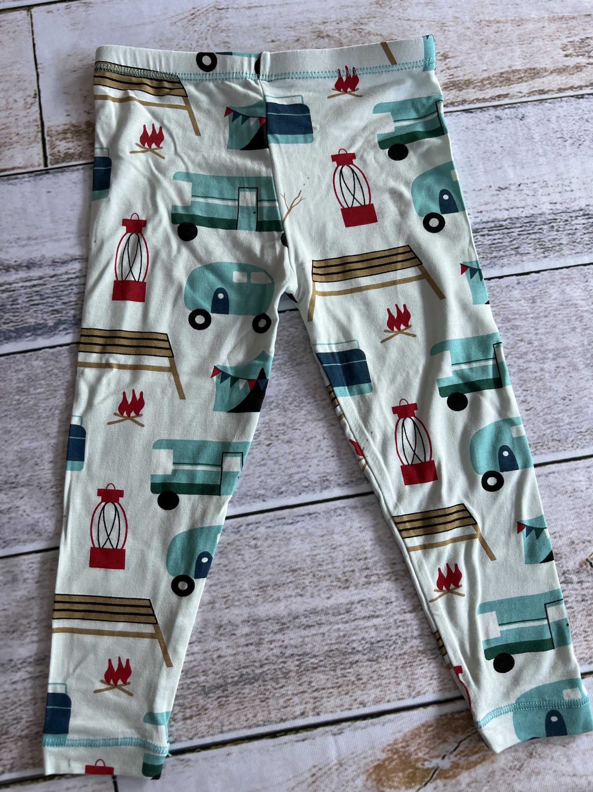 KicKee Pants Boys White | Teal | Pattern Pajamas Size: 2T White | Teal | Pattern