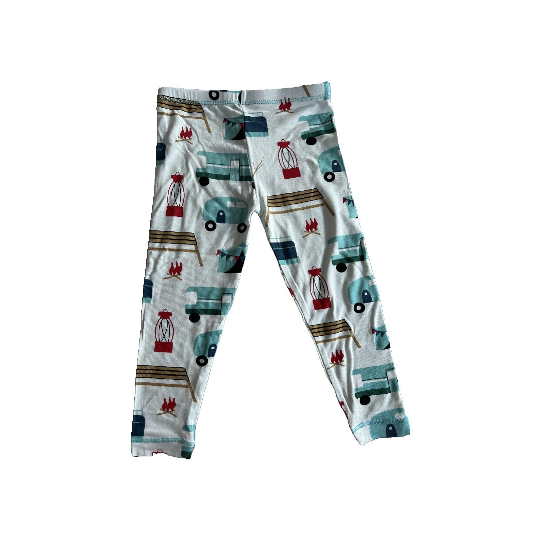 KicKee Pants Boys White | Teal | Pattern Pajamas Size: 2T White | Teal | Pattern
