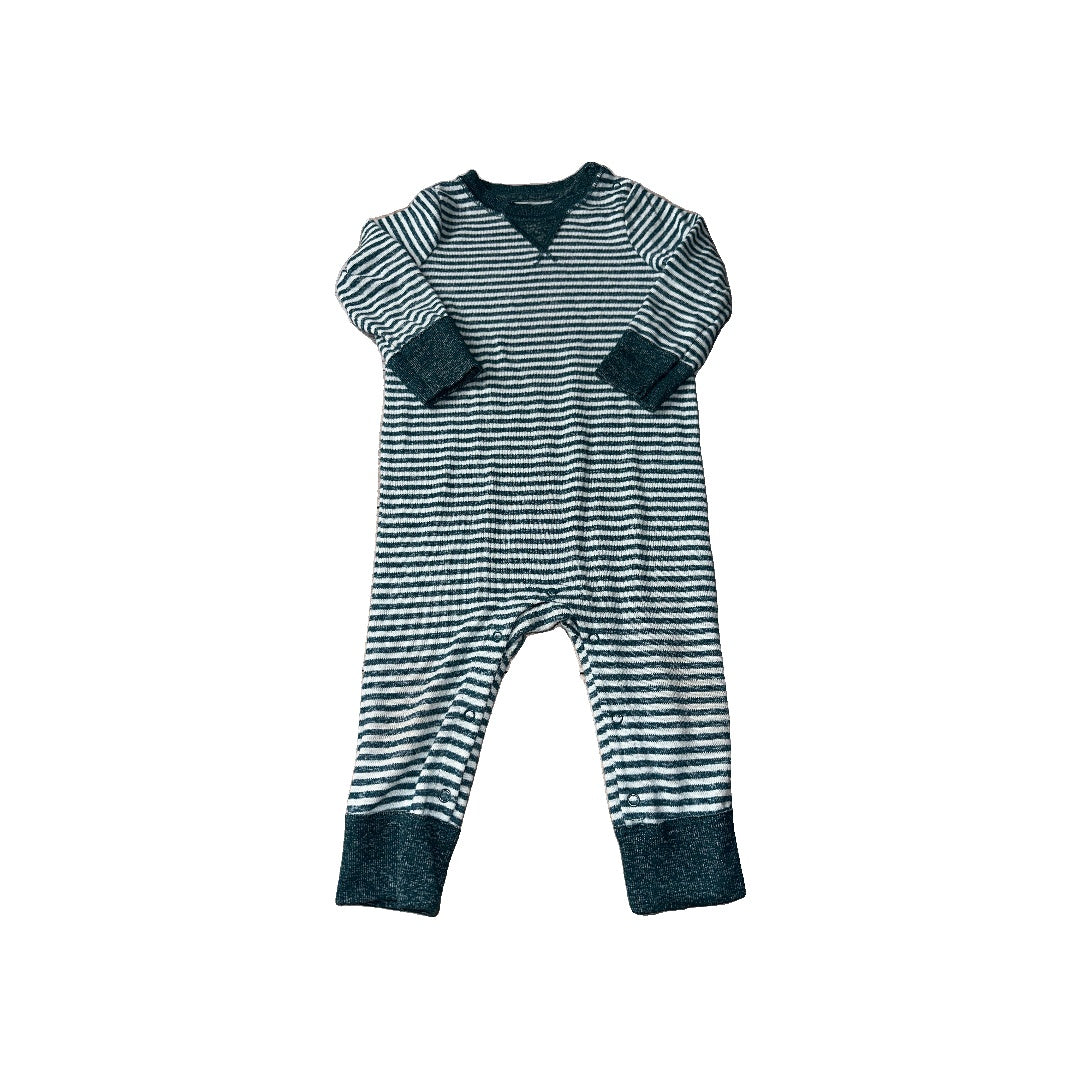Cat & Jack Boys White | Teal | Striped Long Sleeve Outfit Size: 12 months White | Teal | Striped