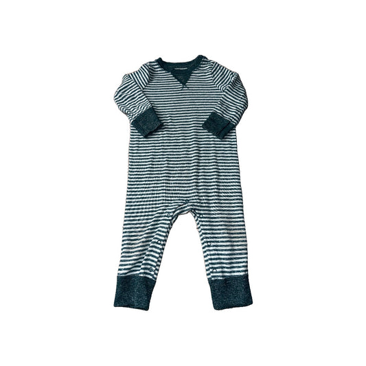 Cat & Jack Boys White | Teal | Striped Long Sleeve Outfit Size: 12 months White | Teal | Striped