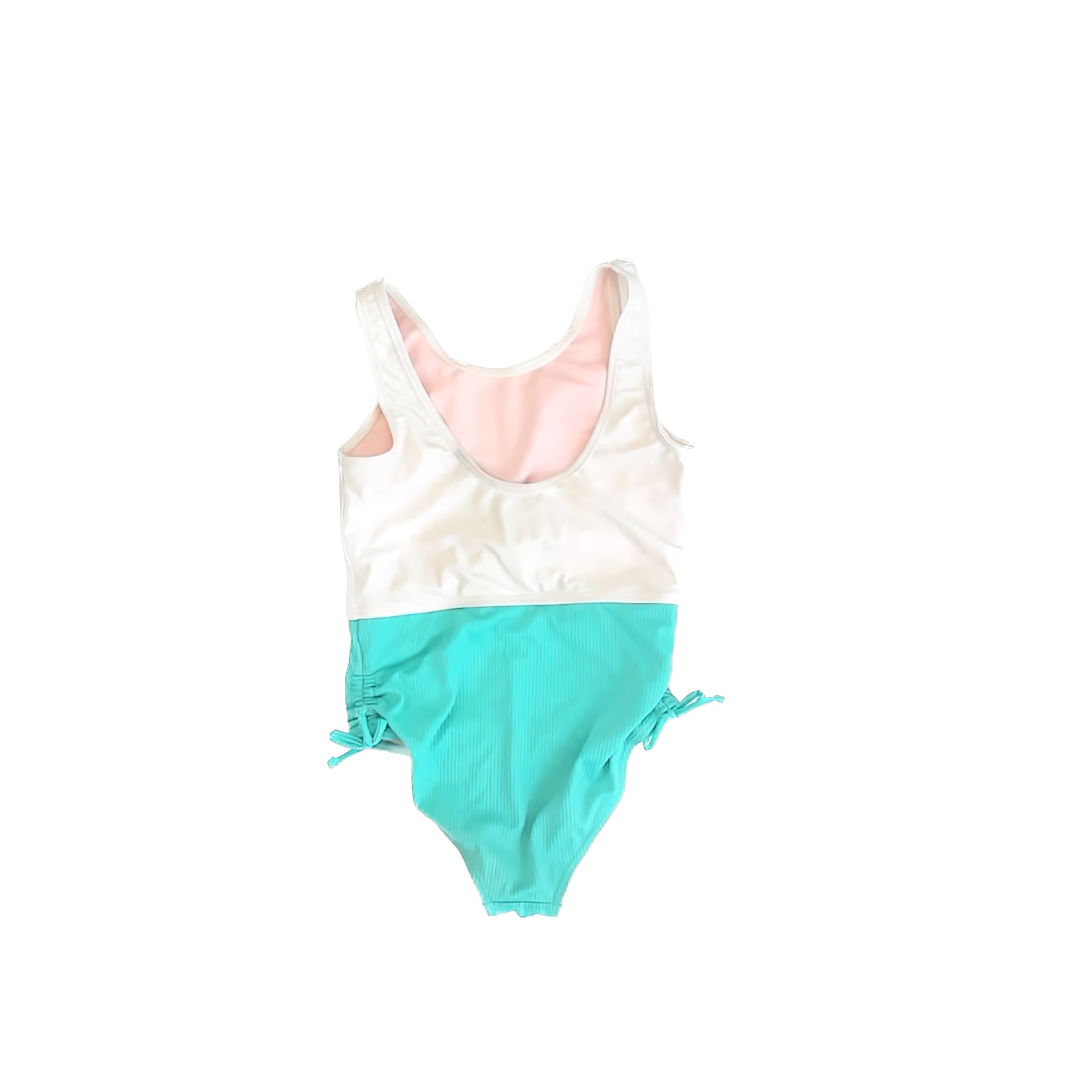 Disney Stitch Girls White | Teal 1-piece Swimsuit Size: 7/8 White | Teal