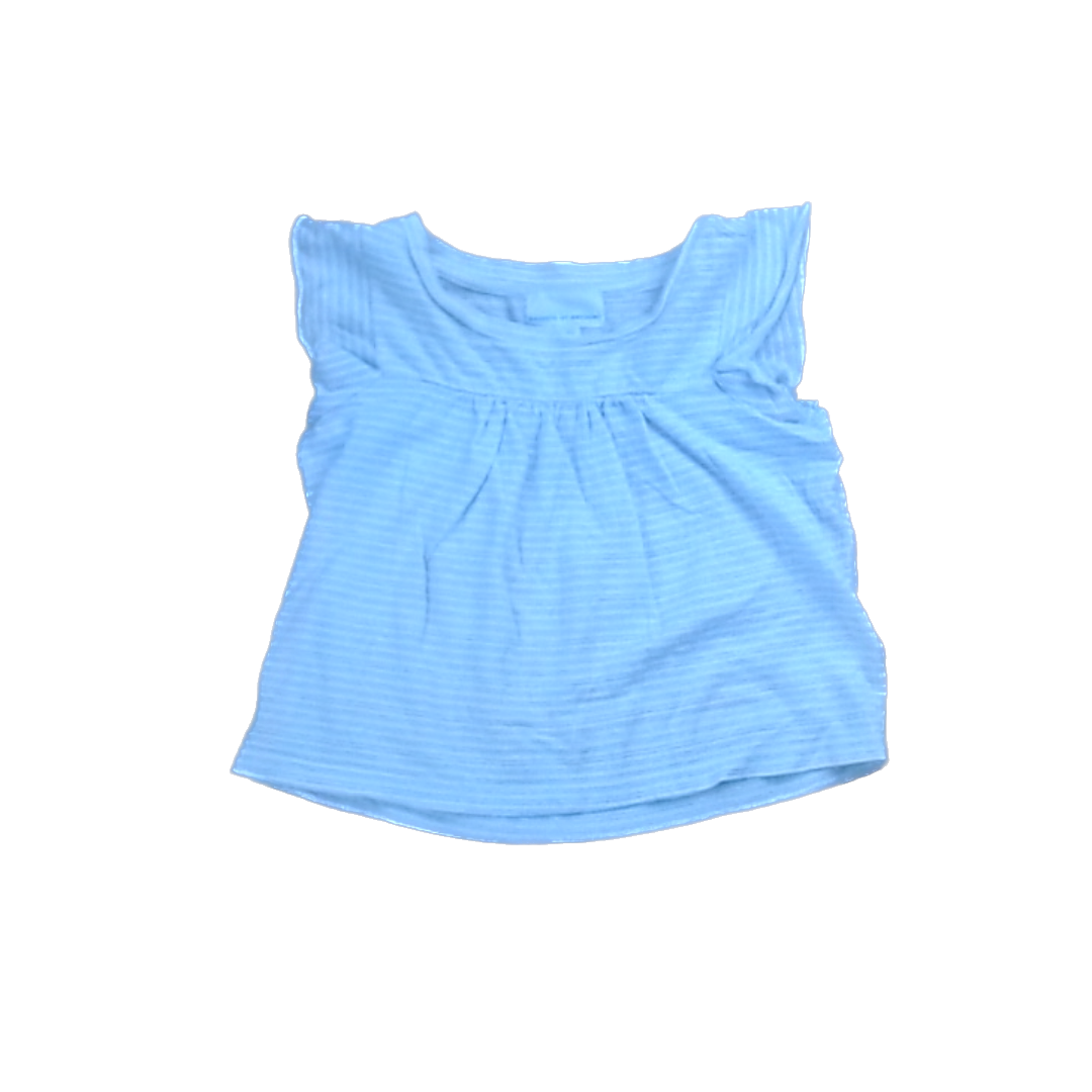 Rockets Of Awesome Girls White | Thin Silver Stripes Short Sleeve Shirt Size: 2T White | Thin Silver Stripes