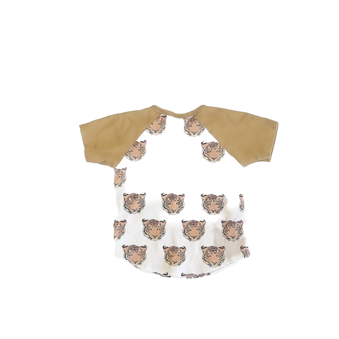 Kate Quinn Boys White | Tiger Short Sleeve Shirt Size: 2T White | Tiger