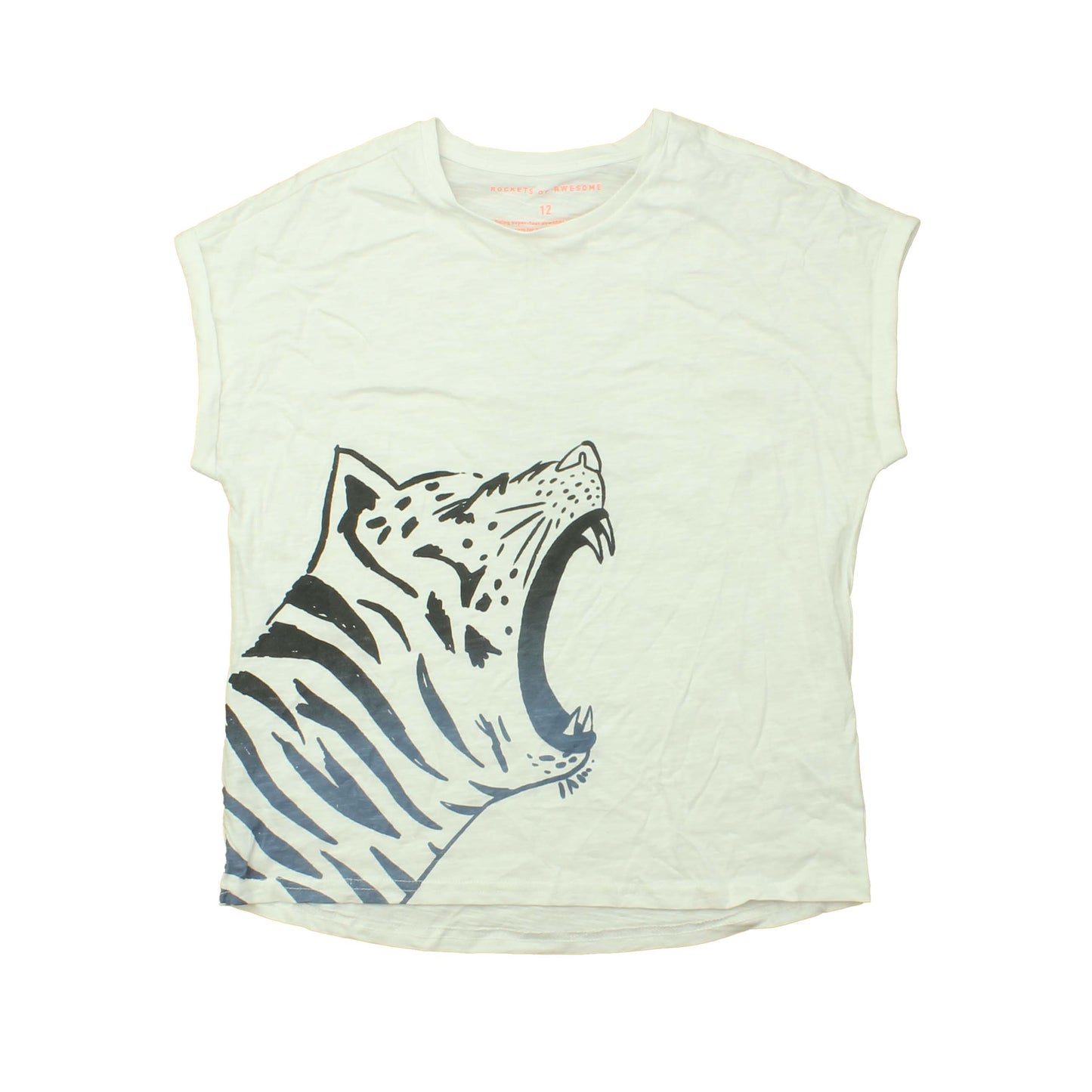 Rockets Of Awesome Girls White | Tiger T-Shirt Size: 12 Years