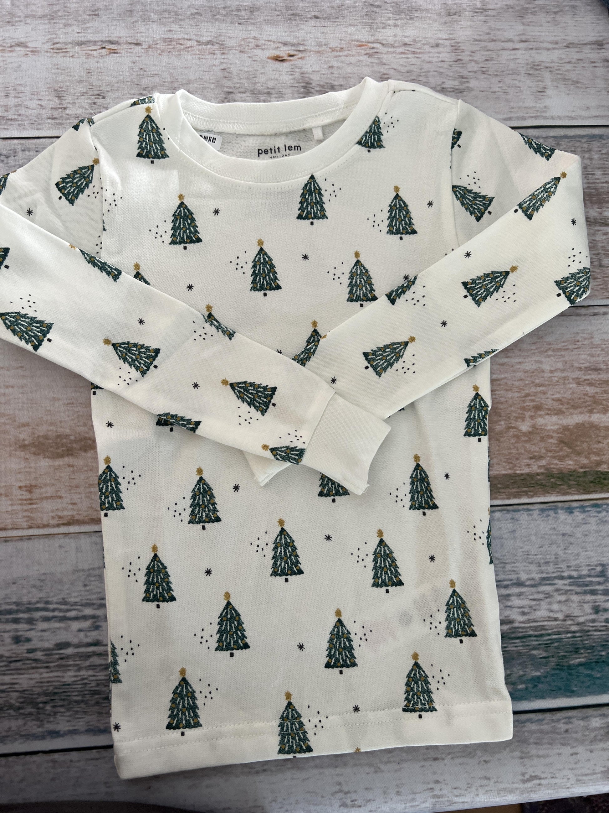 Petit Lemi Unisex White | trees Pajamas Size: 3T White | trees
