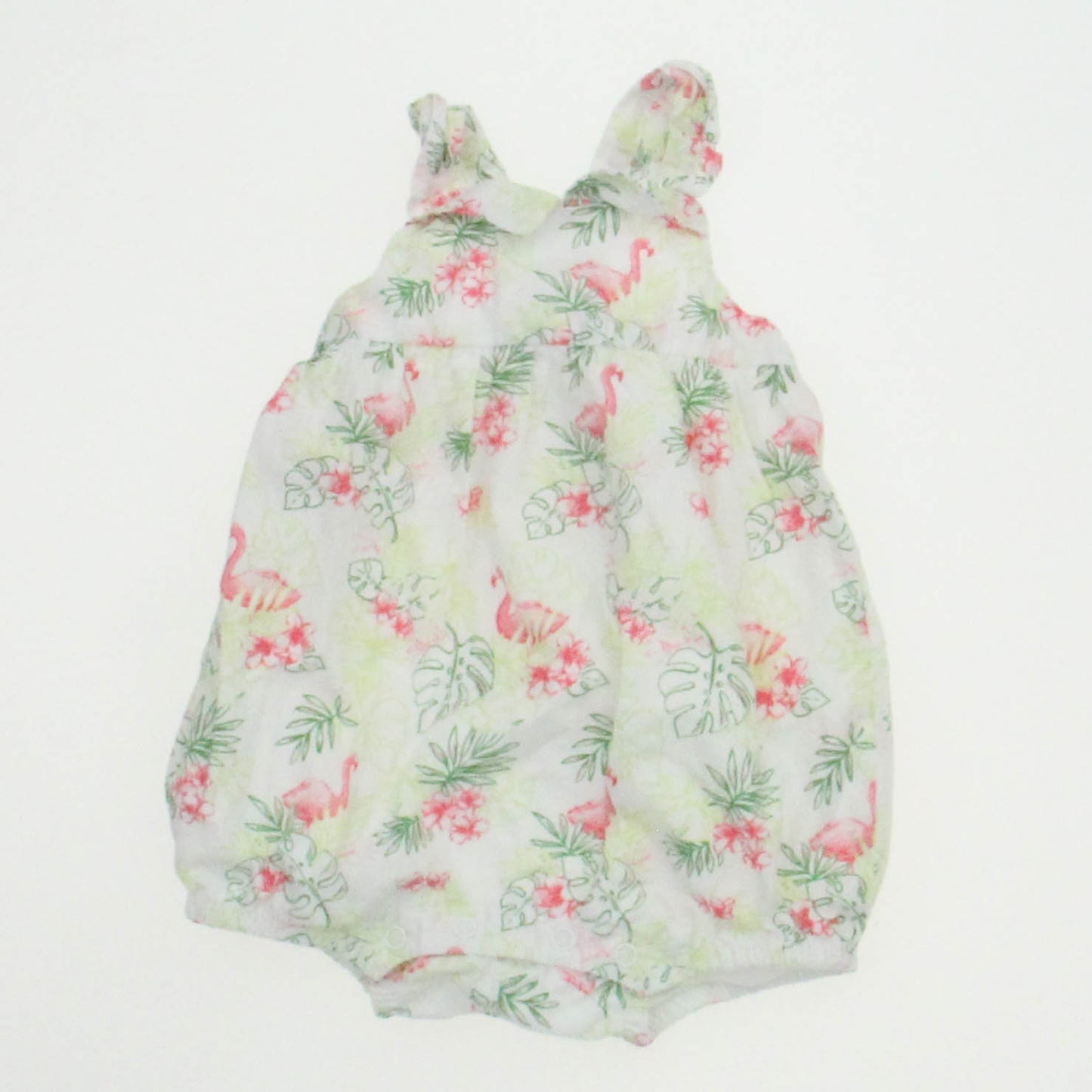 Janie and Jack Girls White | Tropical Romper Size: 3-6 Months White | Tropical