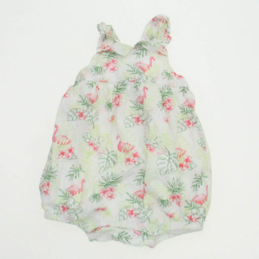 Janie and Jack Girls White | Tropical Romper Size: 3-6 Months White | Tropical