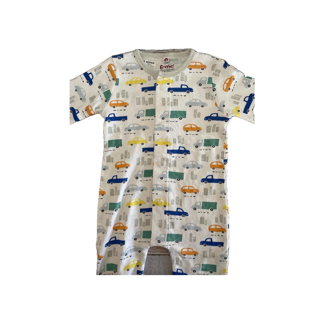 Easy = Magnetic Close Boys White | Trucks Pajamas Size: 3-6 months White | Trucks