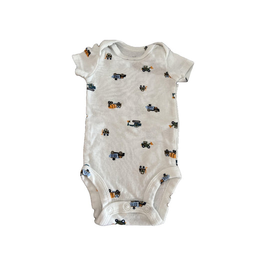 Carters Boys White | Trucks Onesie Size: Newborn White | Trucks