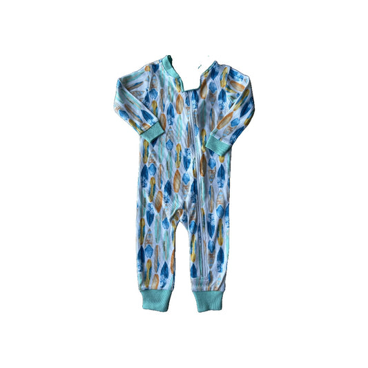 Burt's Bees Boys White | Turquoise | orange | Light Blue Pajamas Size: 6-9 months White | Turquoise | orange | Light Blue