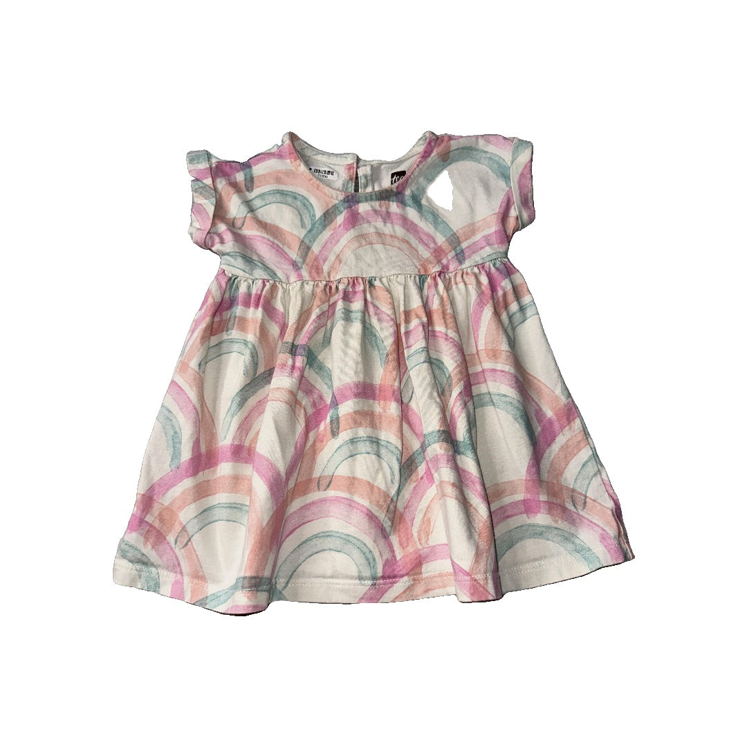 Tea Girls White | Turquoise | pink Dress Size: 9-12 Months White | Turquoise | pink