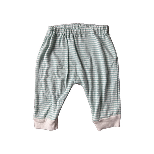 Under The Nile Unisex White | Turquoise | Stripe Pants Size: 3-6 months White | Turquoise | Stripe