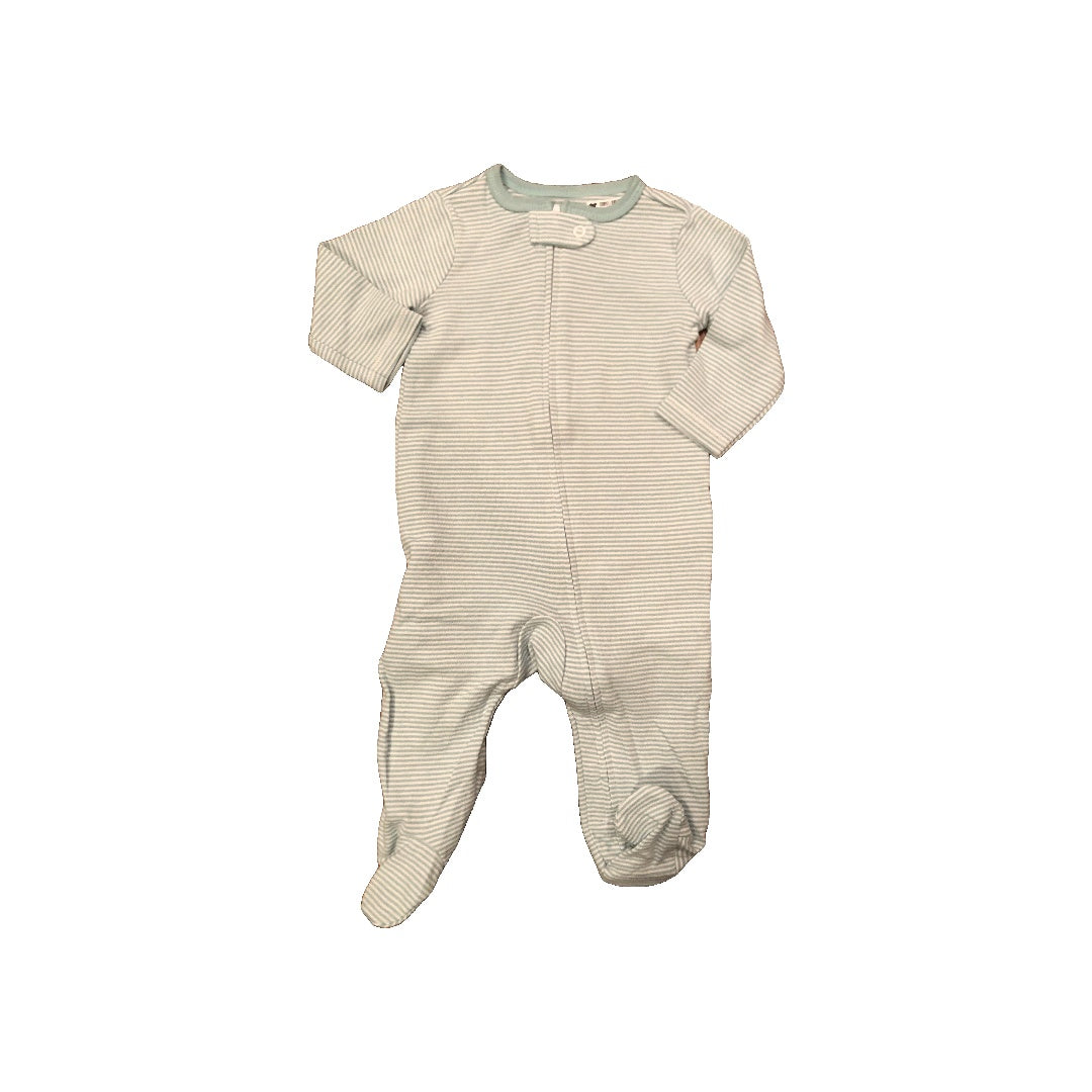 Carters Boys White | Turquoise | Striped Pajamas Size: 3-6 months White | Turquoise | Striped
