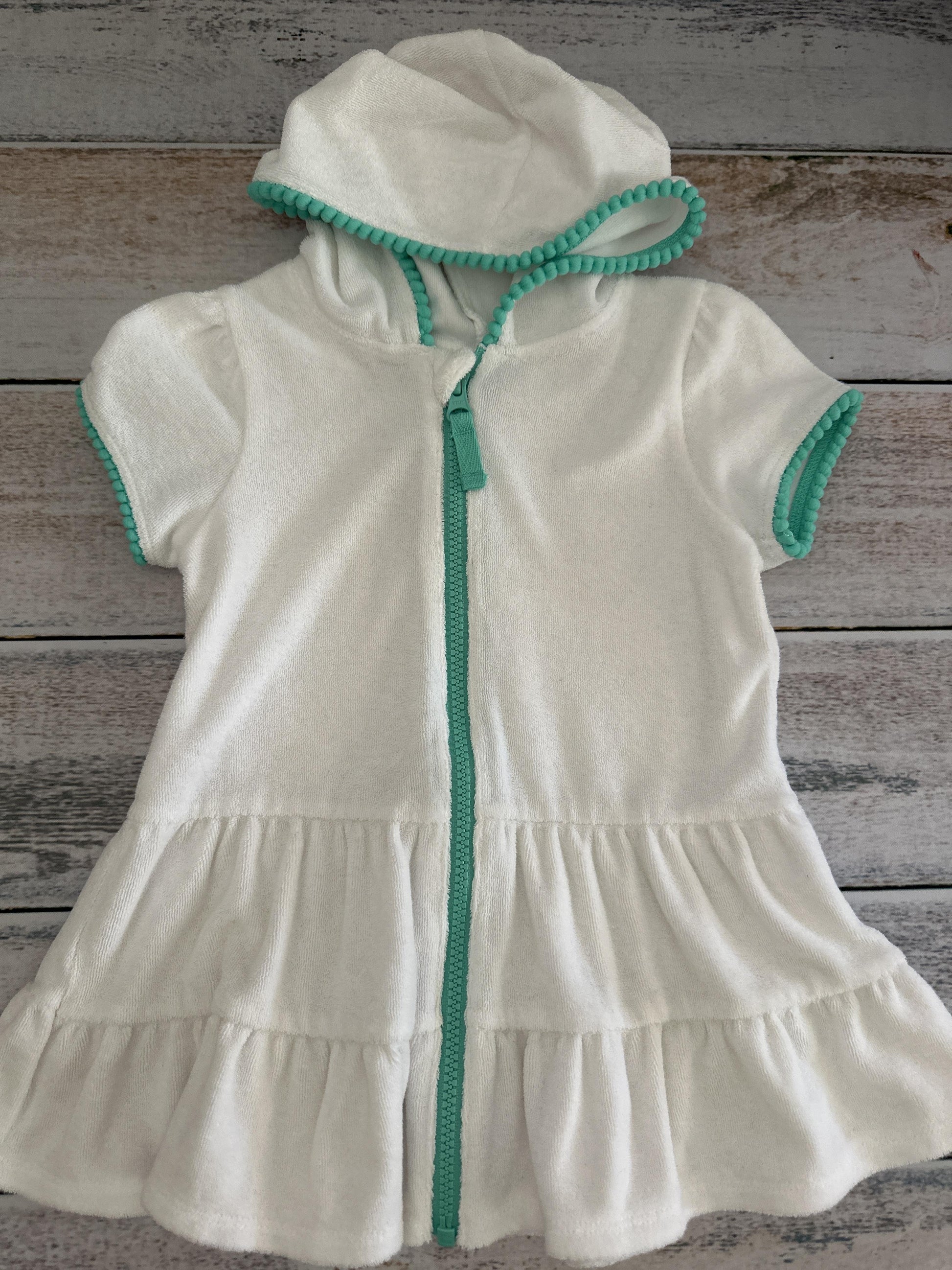 Cat & Jack Girls White | Turquoise Hoodie Size: 2T White | Turquoise