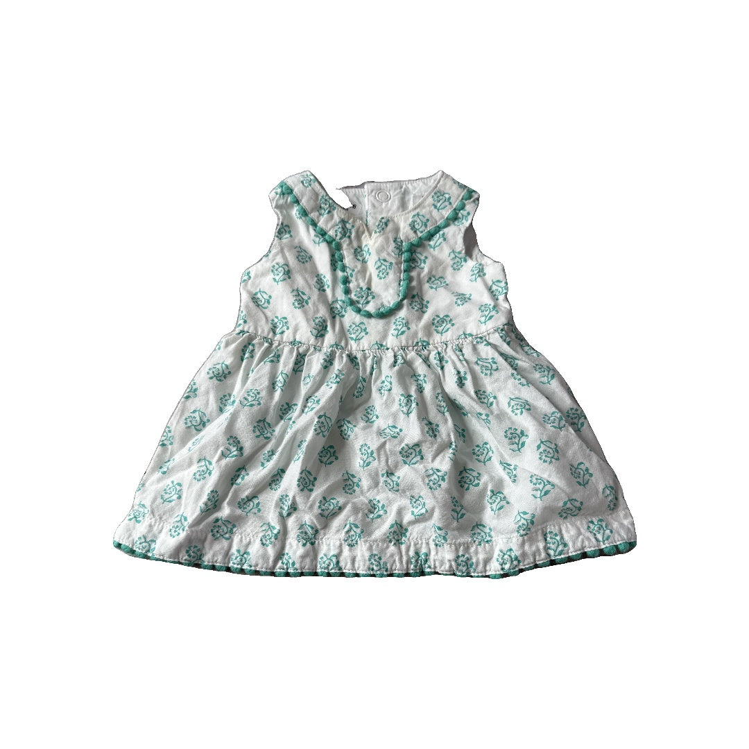 Carters Girls White | Turquoise Dress Size: Newborn White | Turquoise
