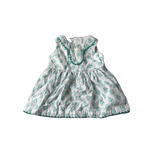 Carters Girls White | Turquoise Dress Size: Newborn White | Turquoise