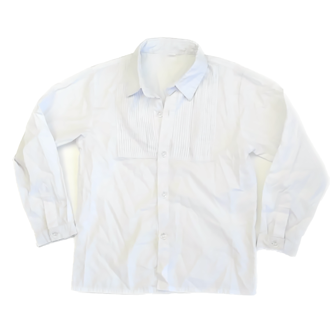 Unknown Boys White Tuxedo Button Down Long Sleeve Size: 8 Years White Tuxedo