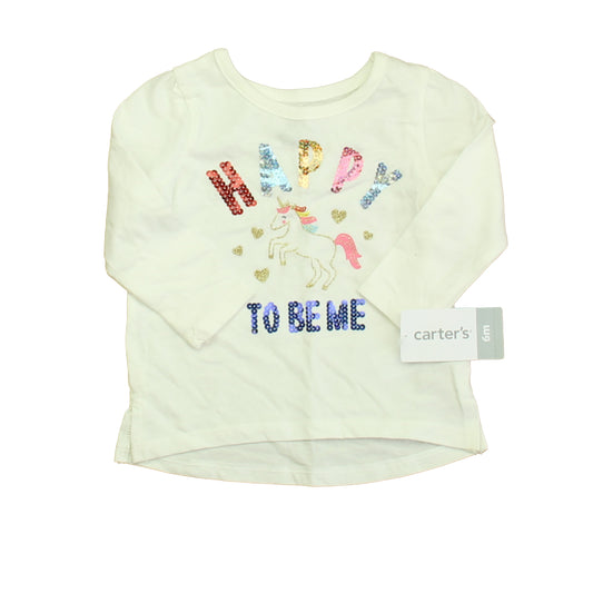 Carter's Girls White Unicorn Long Sleeve T-Shirt Size: 18 Months