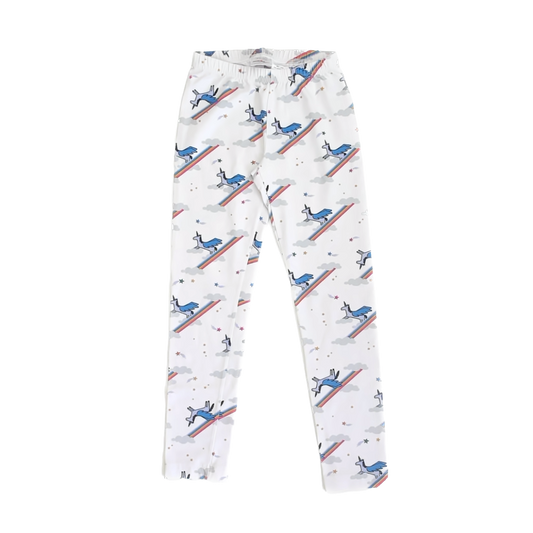 Hanna Andersson Girls White Unicorn Leggings Size: 10 Years White Unicorn