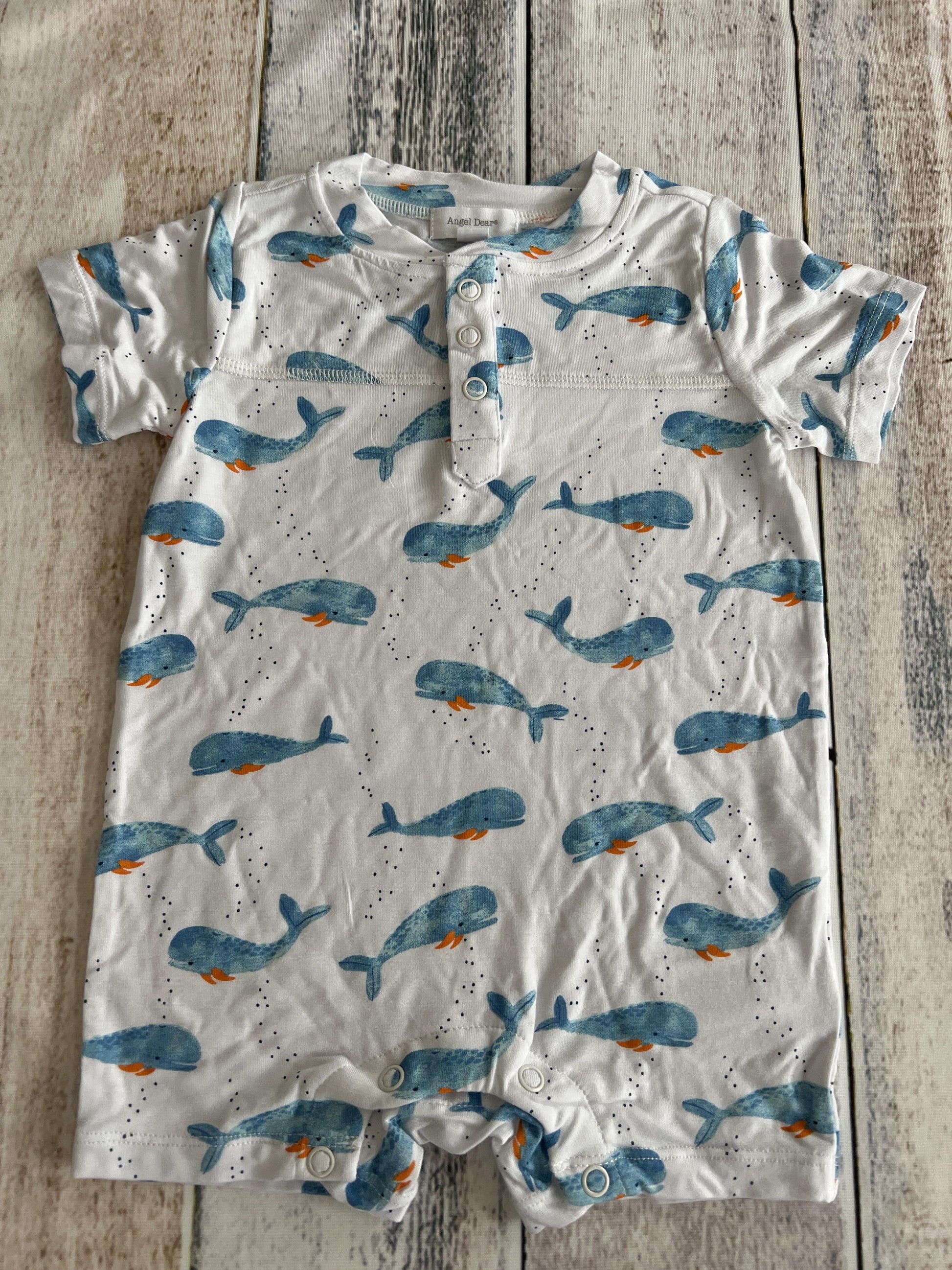 Angel Dear Boys White | whales Romper Size: 6-12 months White | whales