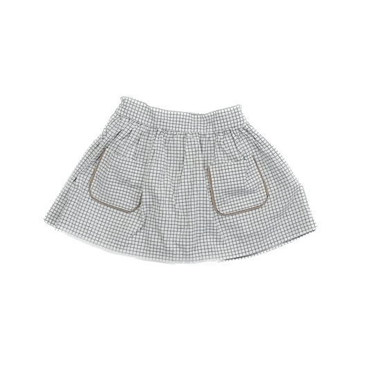 Maison Mini Girls White windowpane Skirt Size: 5T White windowpane