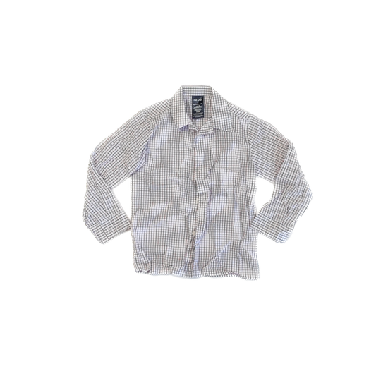 Izod Boys White windowpane Button Down Long Sleeve Size: 6 Years White windowpane